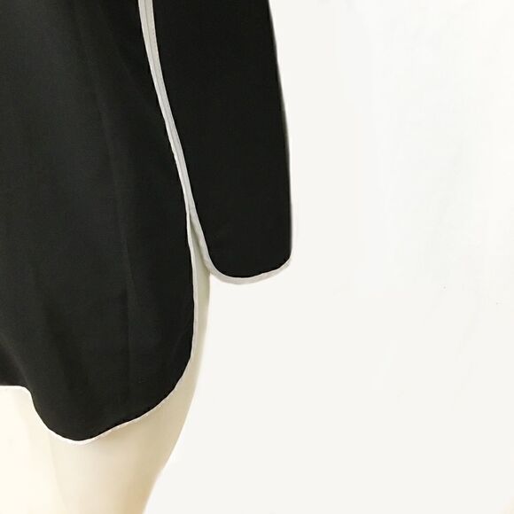 Black Hi Low Tank Top White Trim - Picture 4 of 8